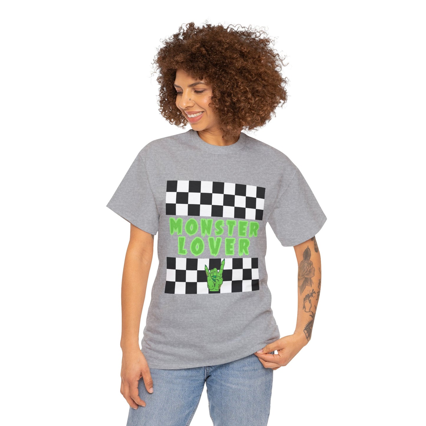 Checker Monster Lover Unisex Heavy Cotton Tee