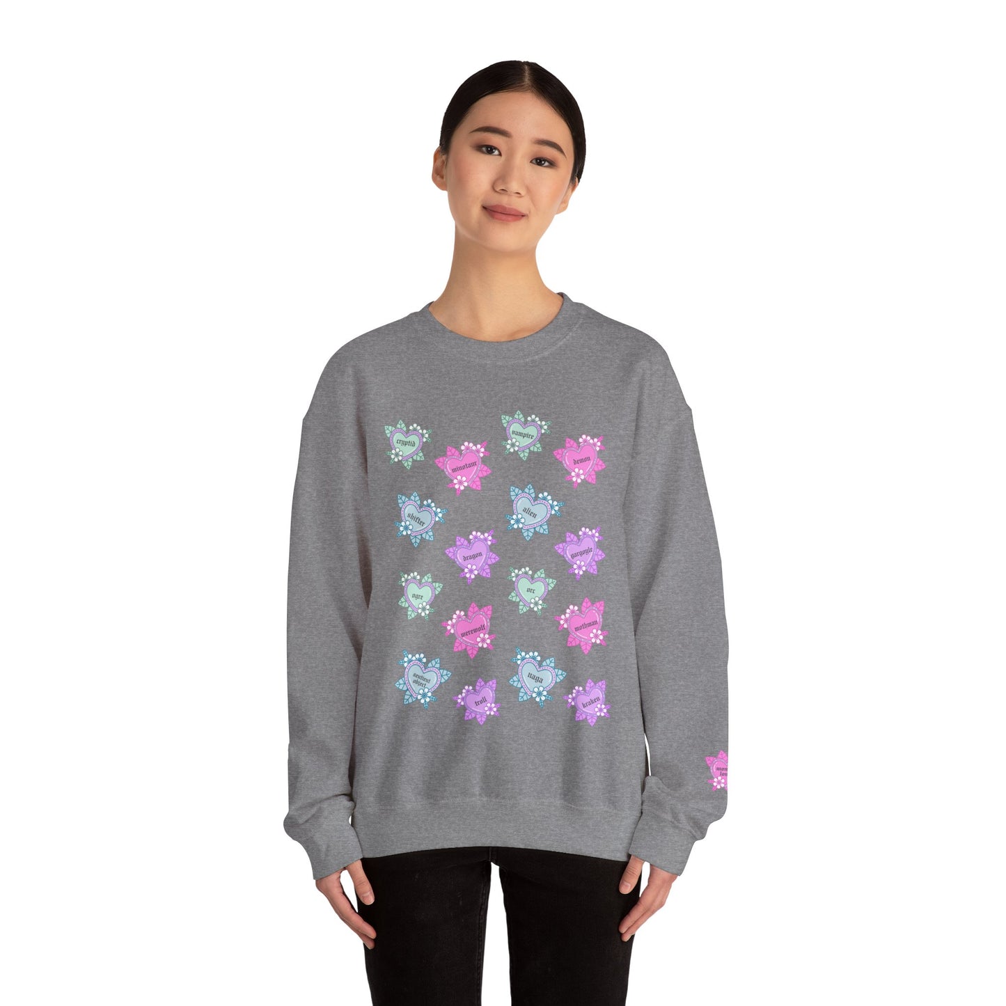 Tattoo Hearts Unisex Heavy Blend™ Crewneck Sweatshirt