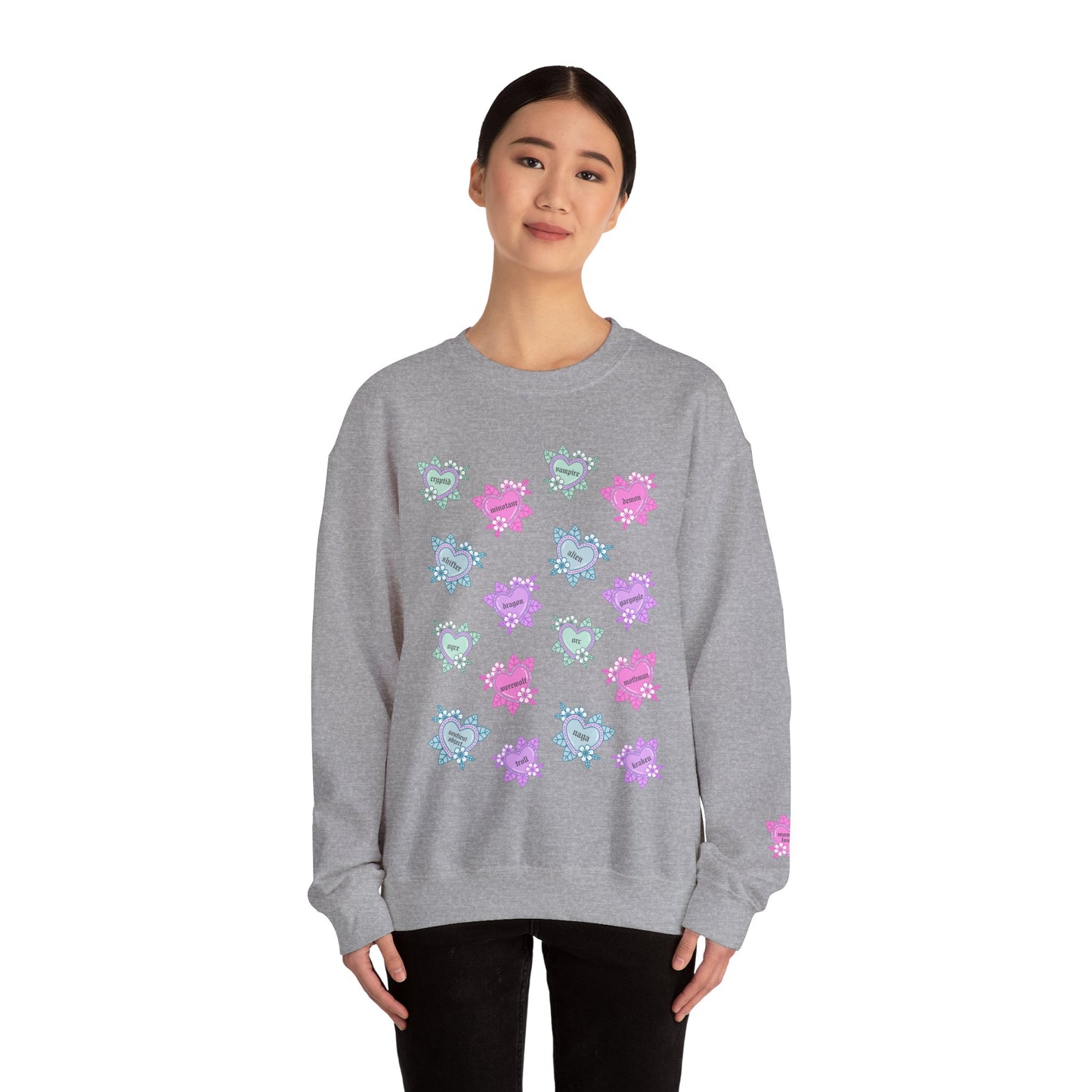 Tattoo Hearts Unisex Heavy Blend™ Crewneck Sweatshirt