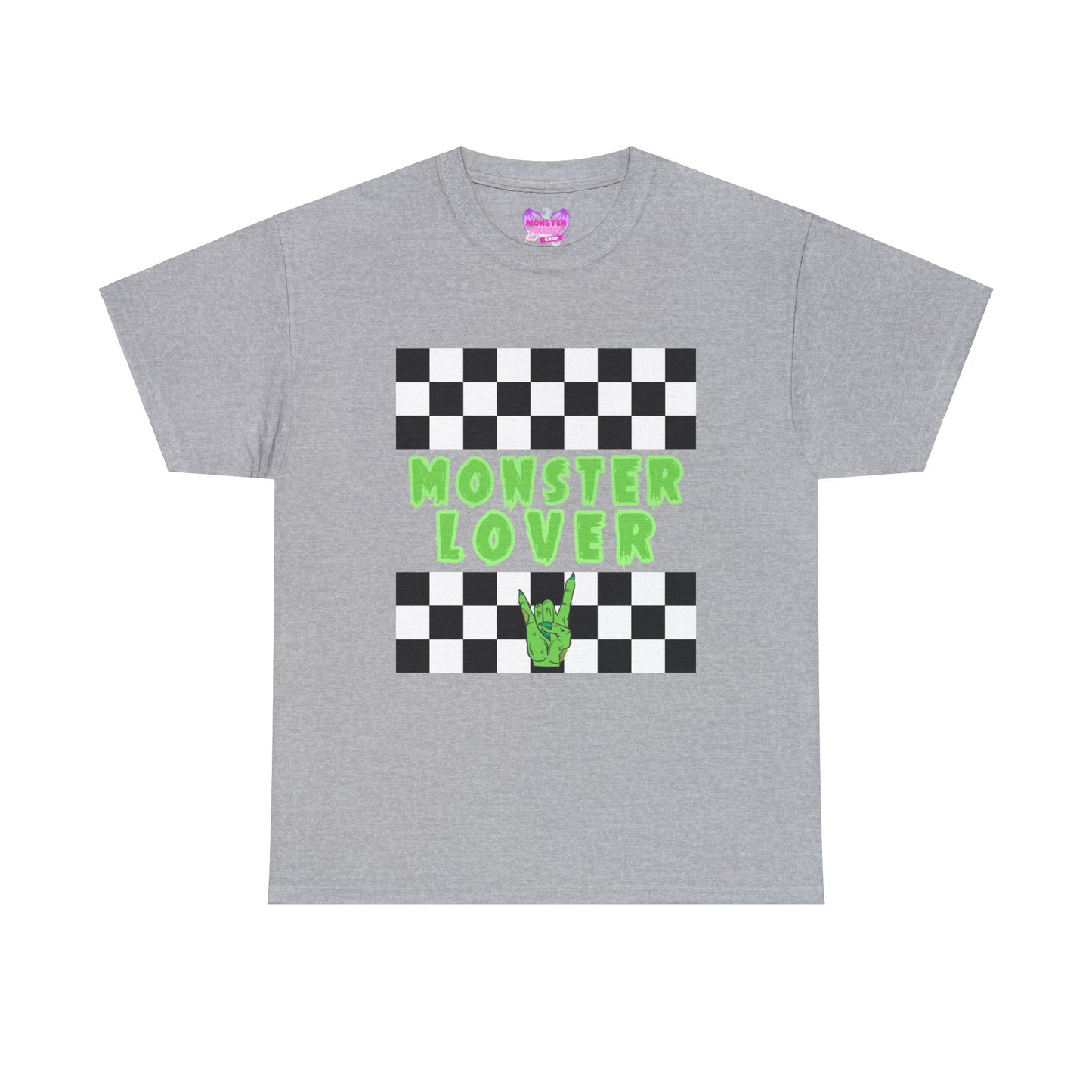 Checker Monster Lover Unisex Heavy Cotton Tee