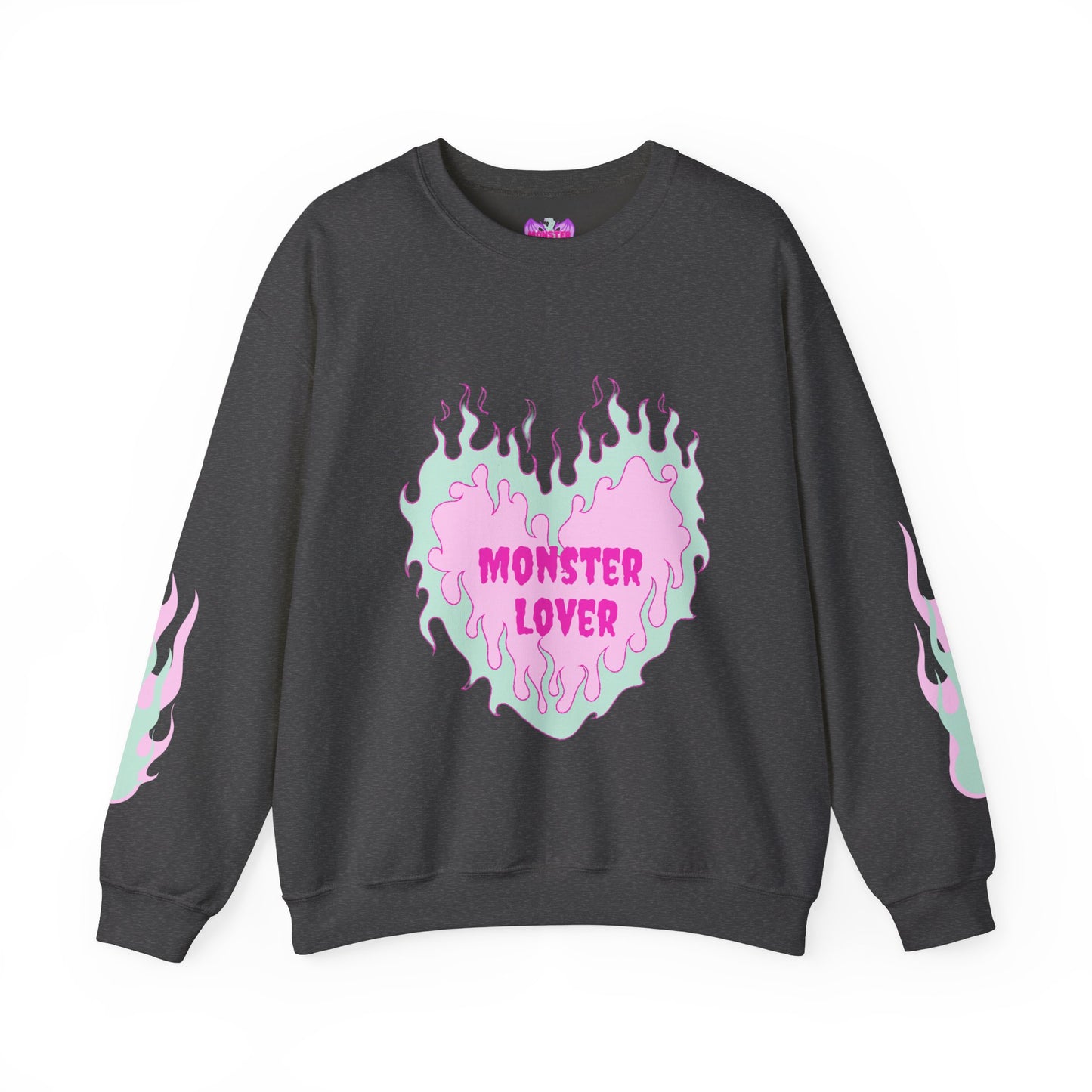 Monster Lover Flames Unisex Heavy Blend™ Crewneck Sweatshirt