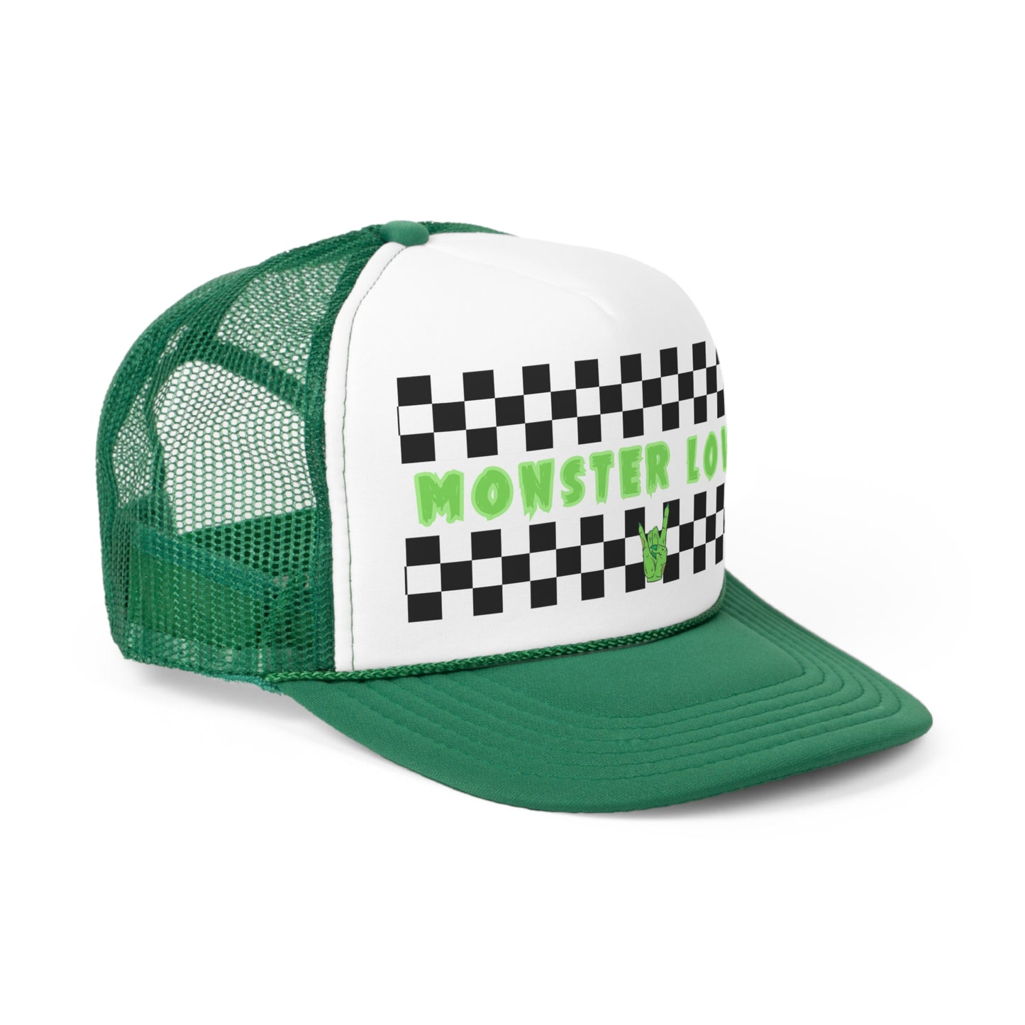 Checker Monster Lover Trucker Caps