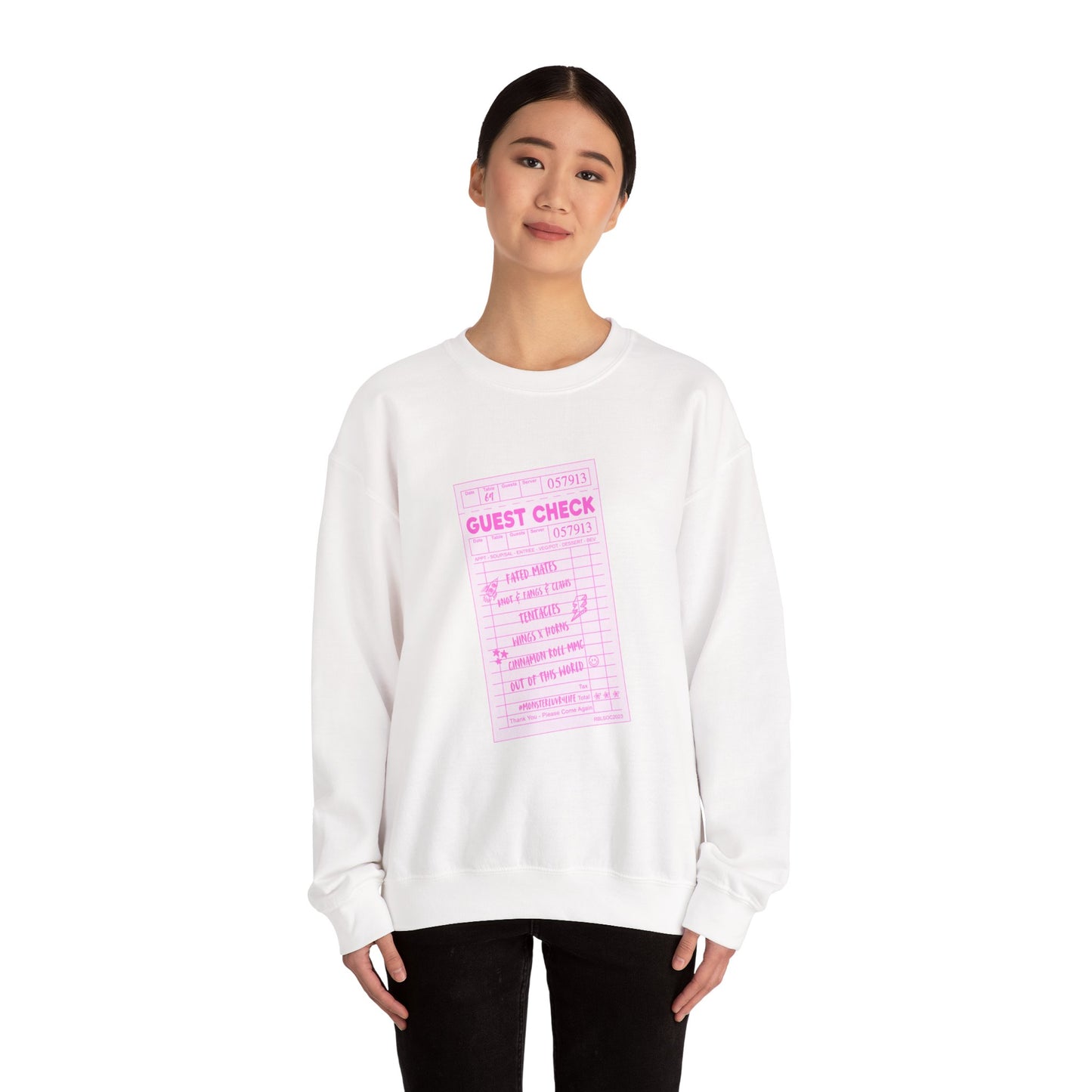 Guest Check PINK Monster Luvr Unisex Heavy Blend™ Crewneck Sweatshirt
