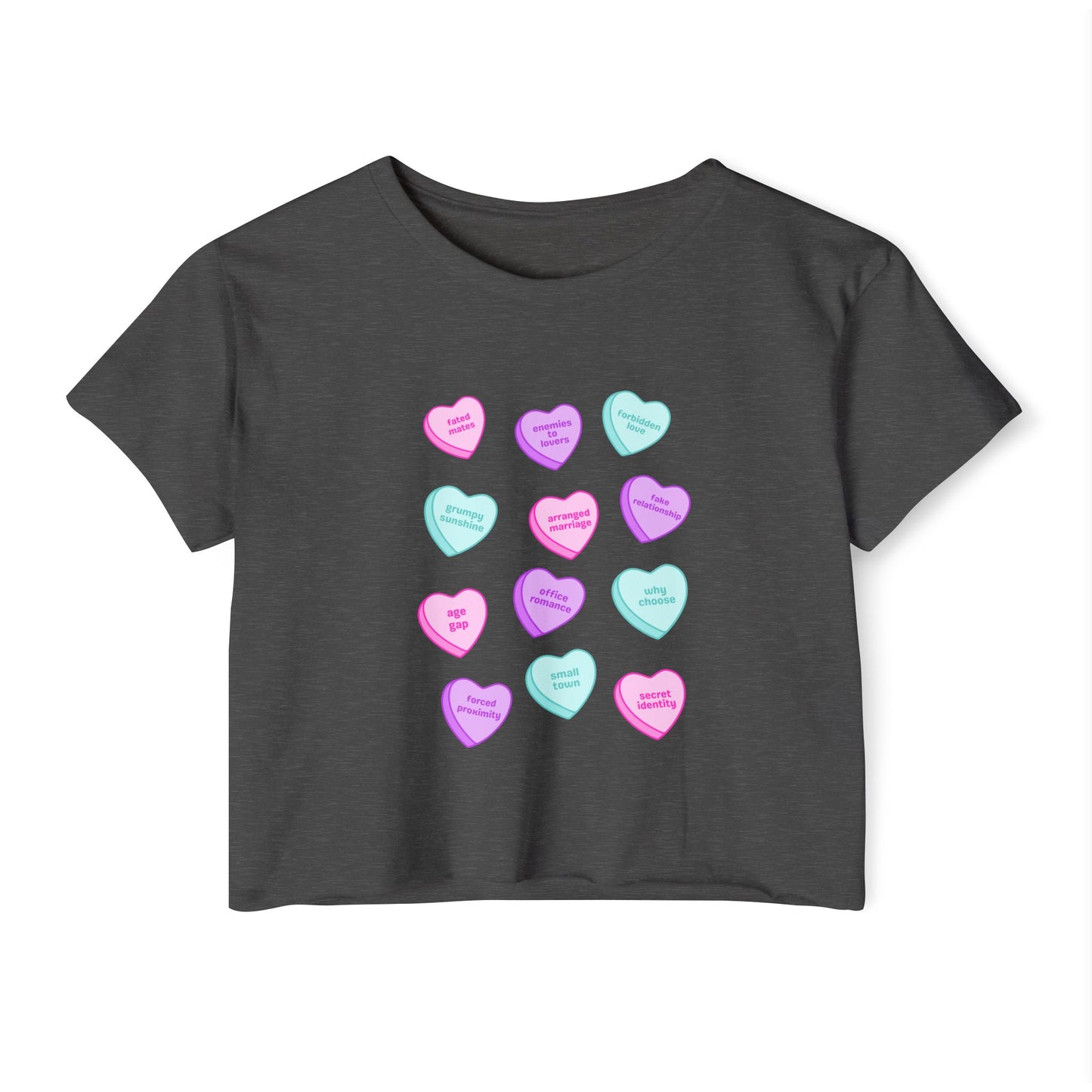 Candy Hearts Tropes Women's Festival Crop Top