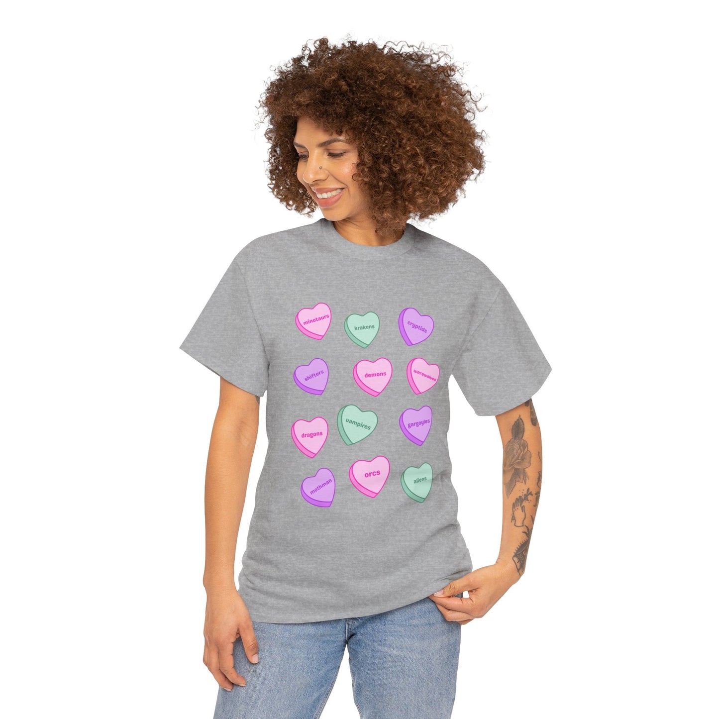 Candy Hearts Unisex Heavy Cotton Tee