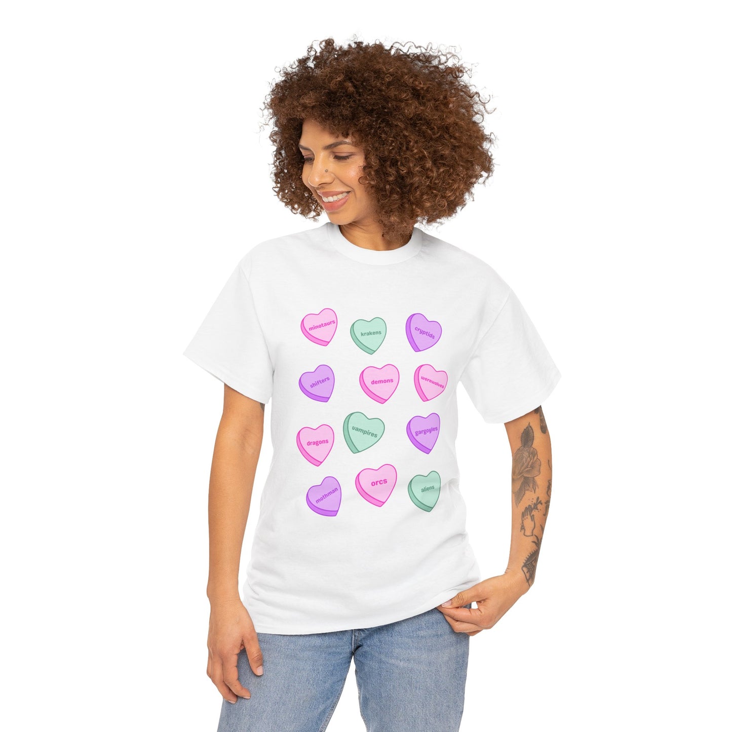 Candy Hearts Unisex Heavy Cotton Tee