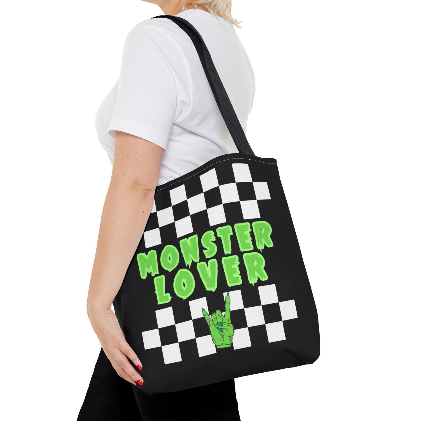 Checker Monster Lover Tote Bag