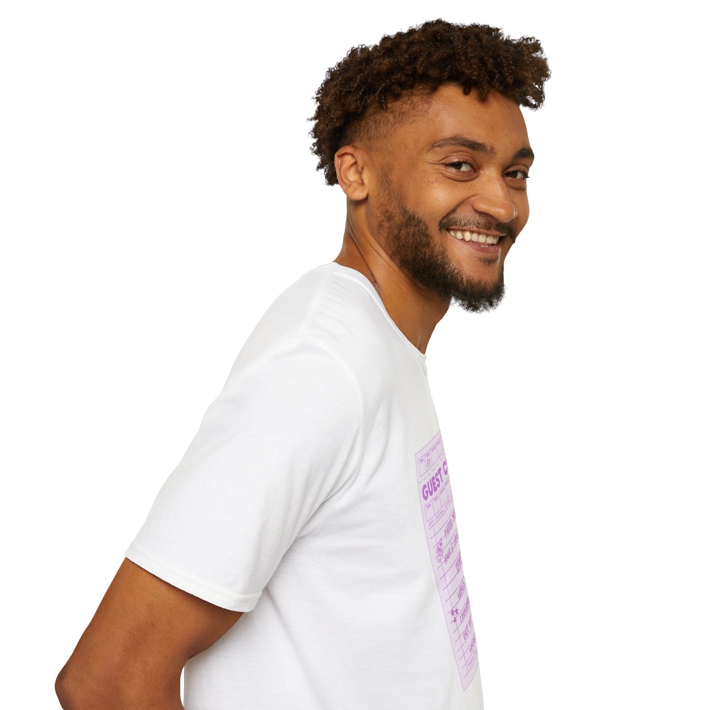 Guest Check Purple Unisex Softstyle T-Shirt