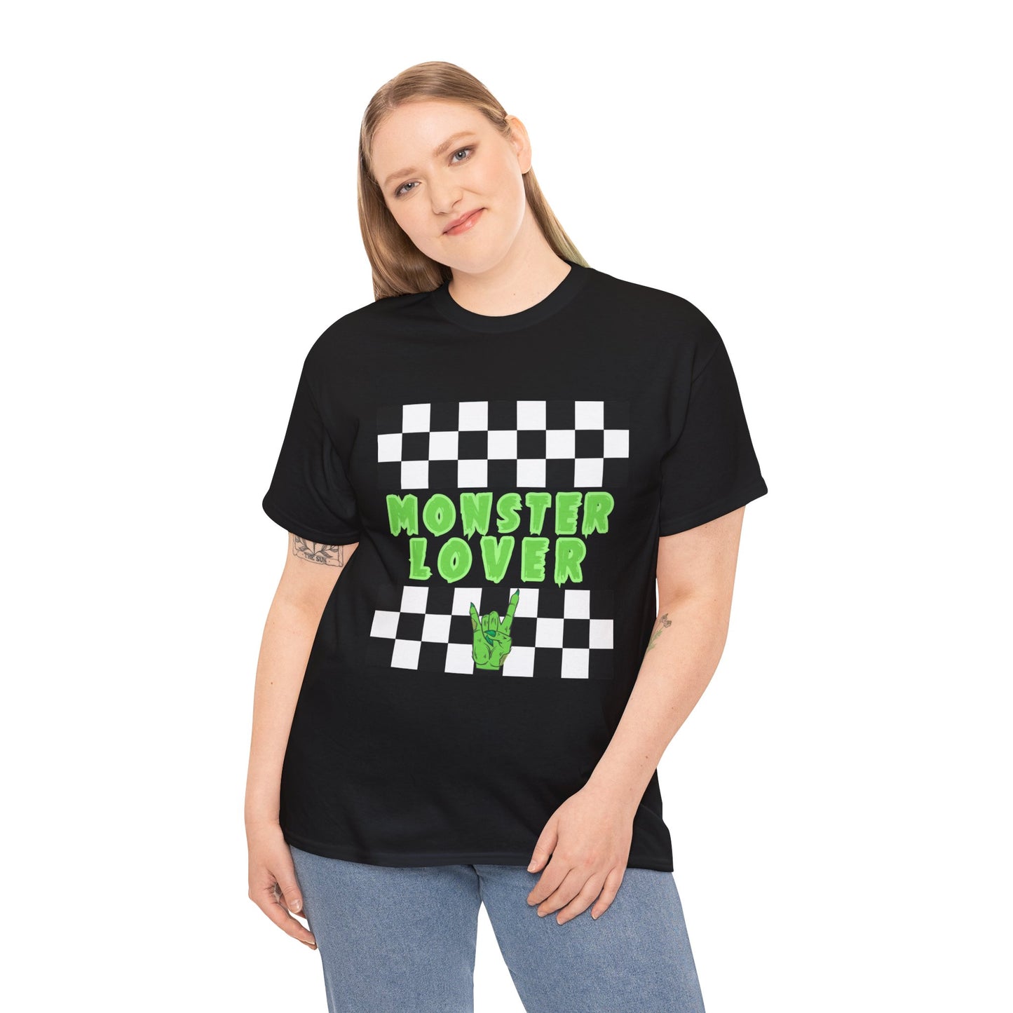 Checker Monster Lover Unisex Heavy Cotton Tee
