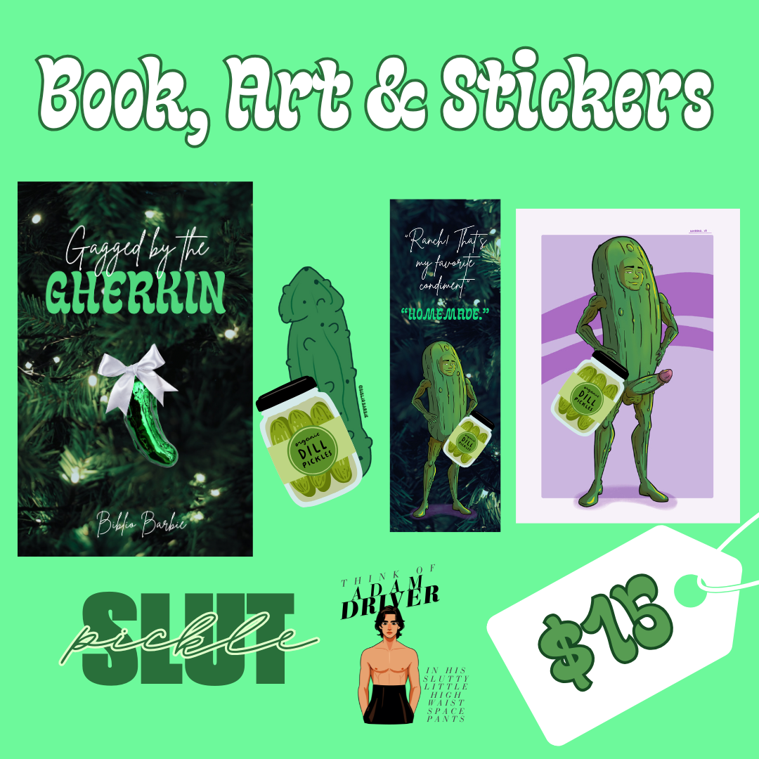 Gagged by the Gherkin Book, Art & Stickers