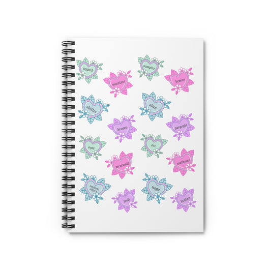 Tattoo Hearts Spiral Notebook - Ruled Line