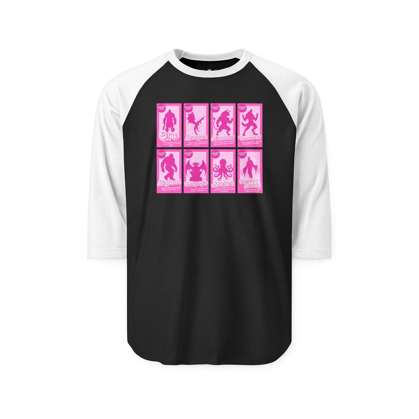 Monster Dolls Unisex Three-Quarter Sleeve Raglan Shirt