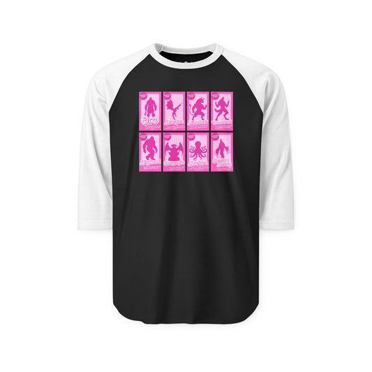 Monster Dolls Unisex Three-Quarter Sleeve Raglan Shirt