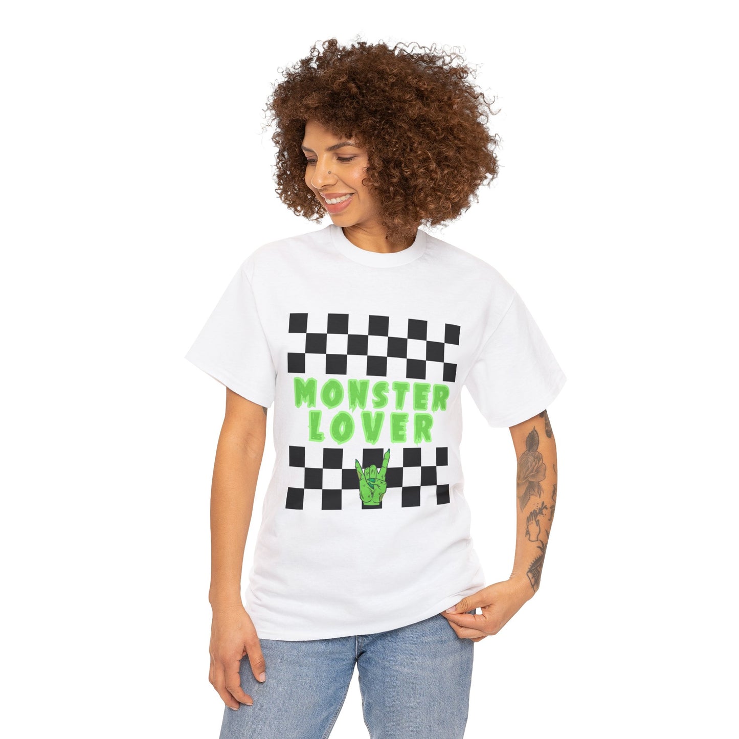Checker Monster Lover Unisex Heavy Cotton Tee