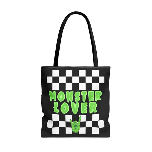 Checker Monster Lover Tote Bag