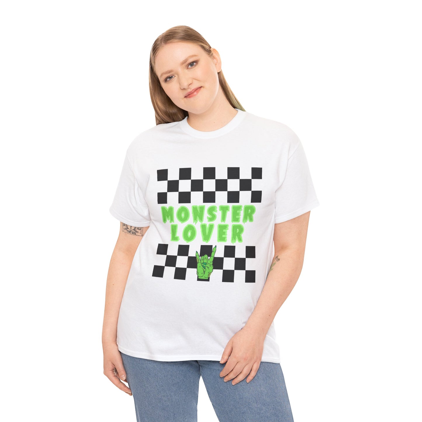 Checker Monster Lover Unisex Heavy Cotton Tee