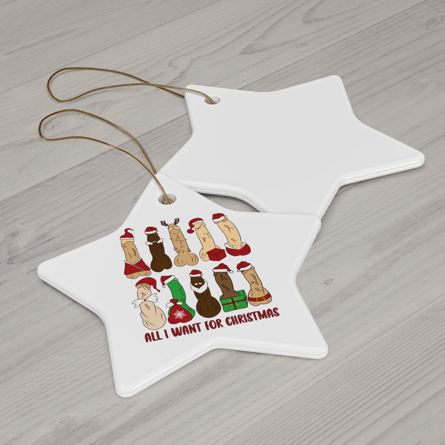 Dickmas Ceramic Ornament, 4 Shapes