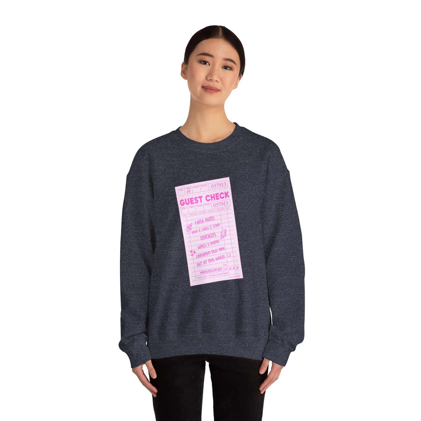 Guest Check PINK Monster Luvr Unisex Heavy Blend™ Crewneck Sweatshirt