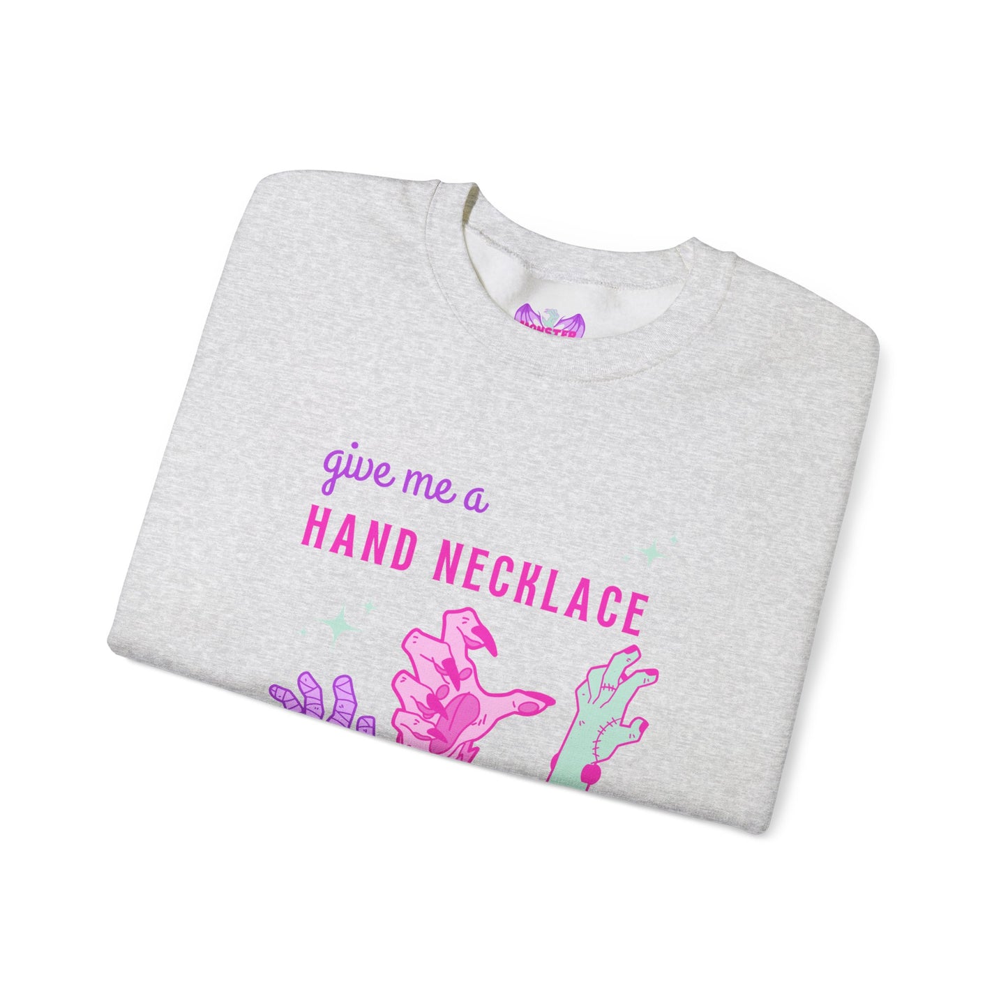 Hand Necklace Unisex Heavy Blend™ Crewneck Sweatshirt