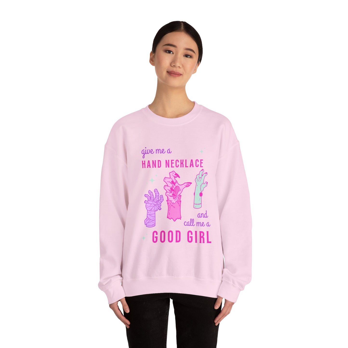 Hand Necklace Unisex Heavy Blend™ Crewneck Sweatshirt