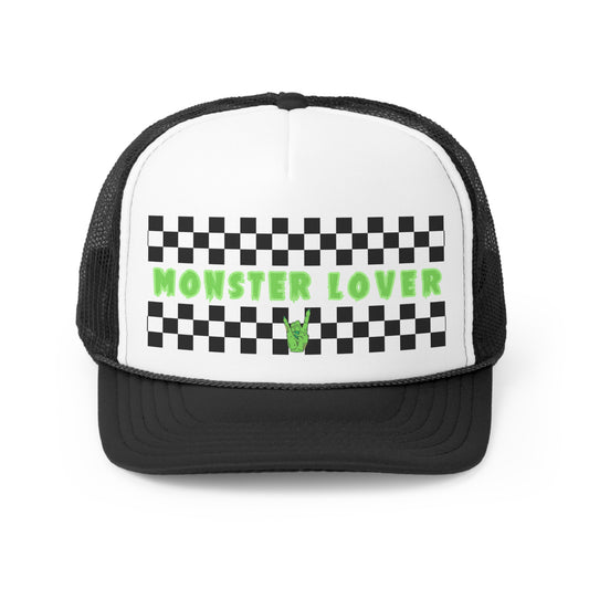 Checker Monster Lover Trucker Caps