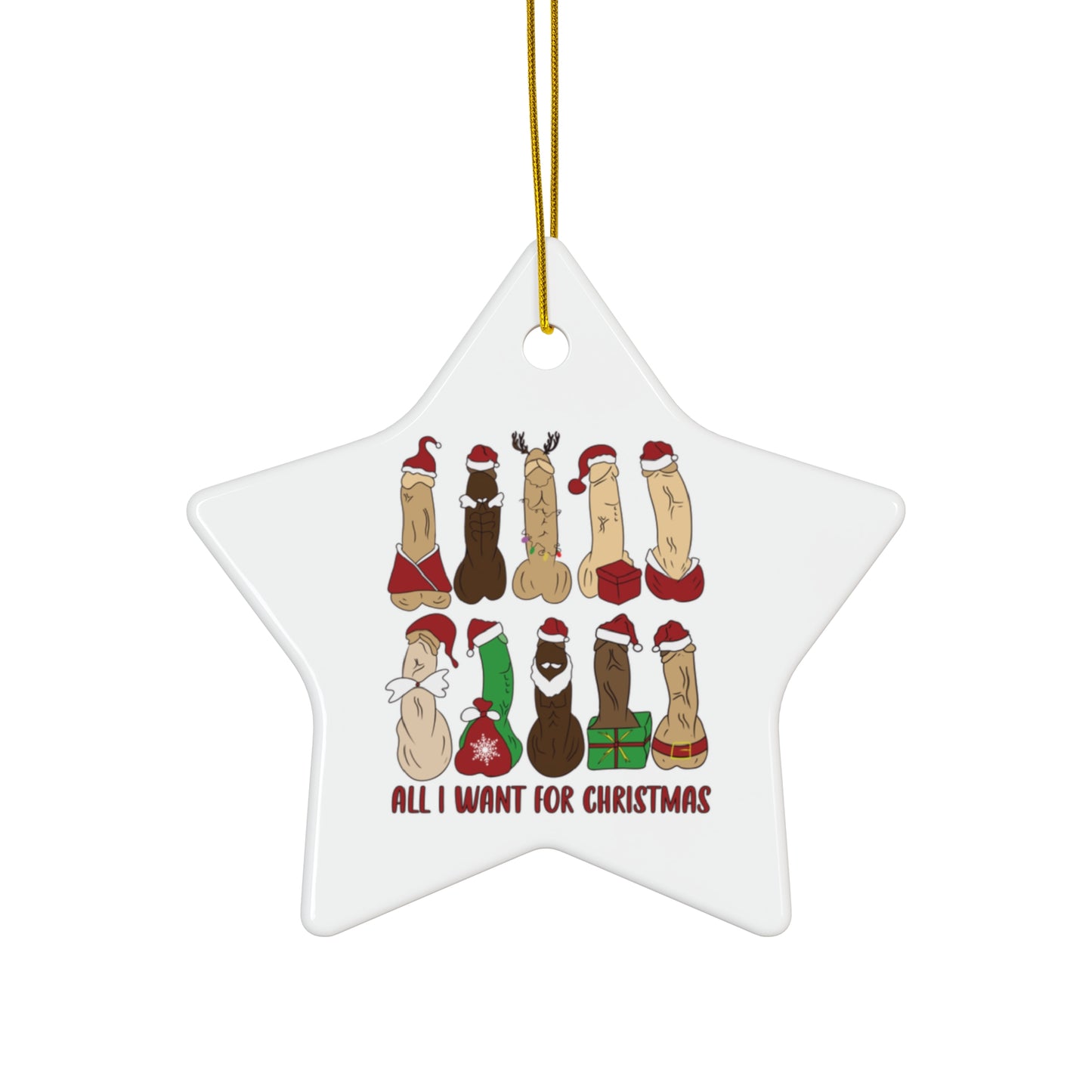 Dickmas Ceramic Ornament, 4 Shapes