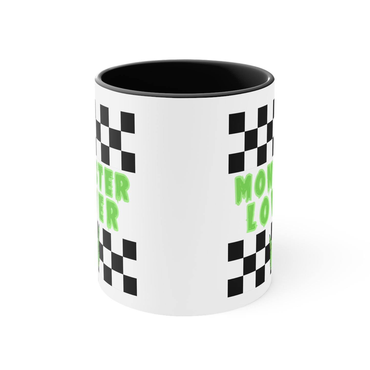 Checker Monster Lover Accent Coffee Mug, 11oz