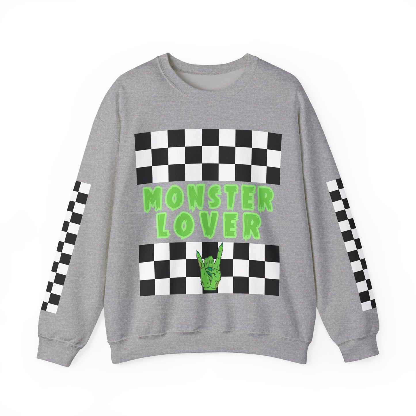 Checker Monster Lover Unisex Heavy Blend™ Crewneck Sweatshirt