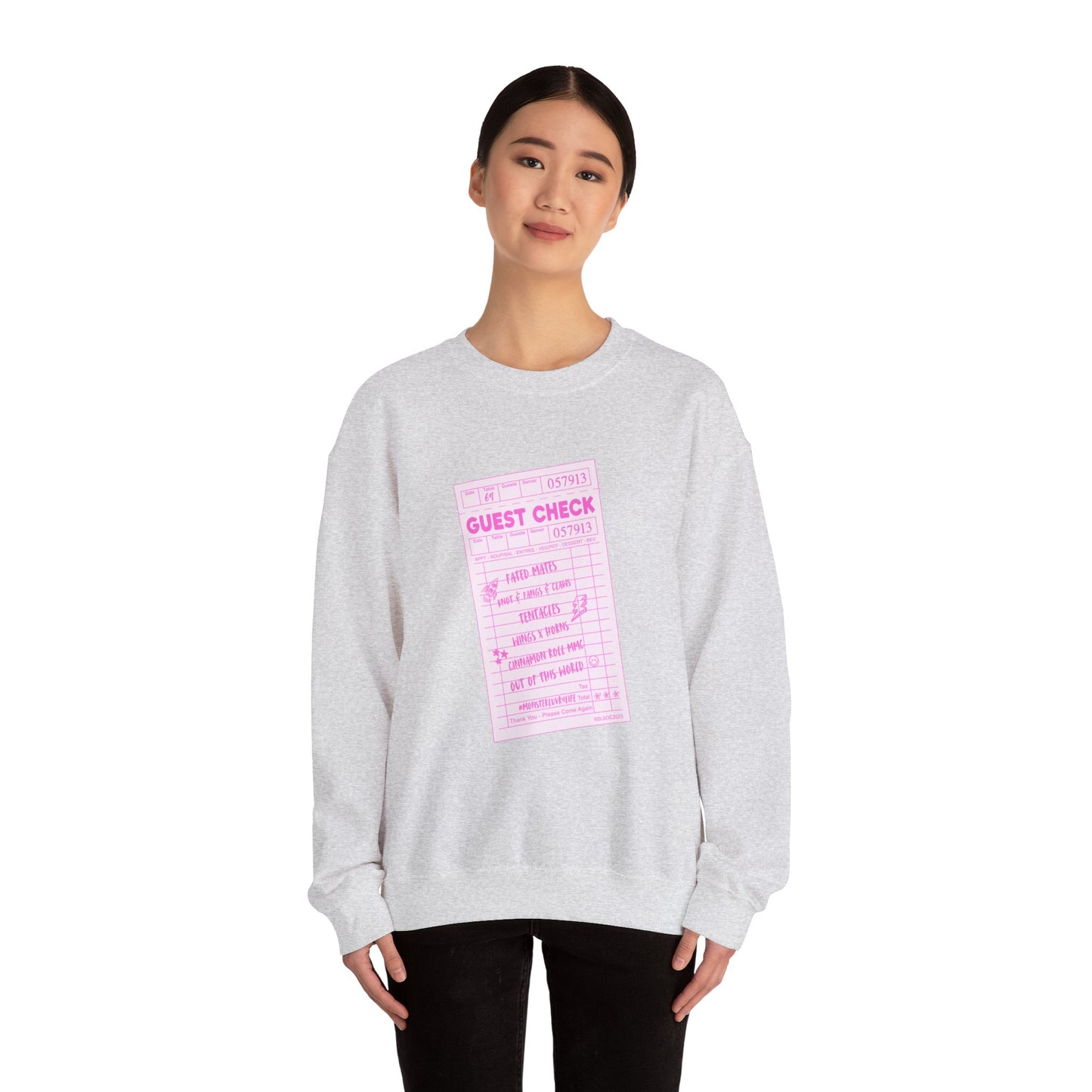 Guest Check PINK Monster Luvr Unisex Heavy Blend™ Crewneck Sweatshirt