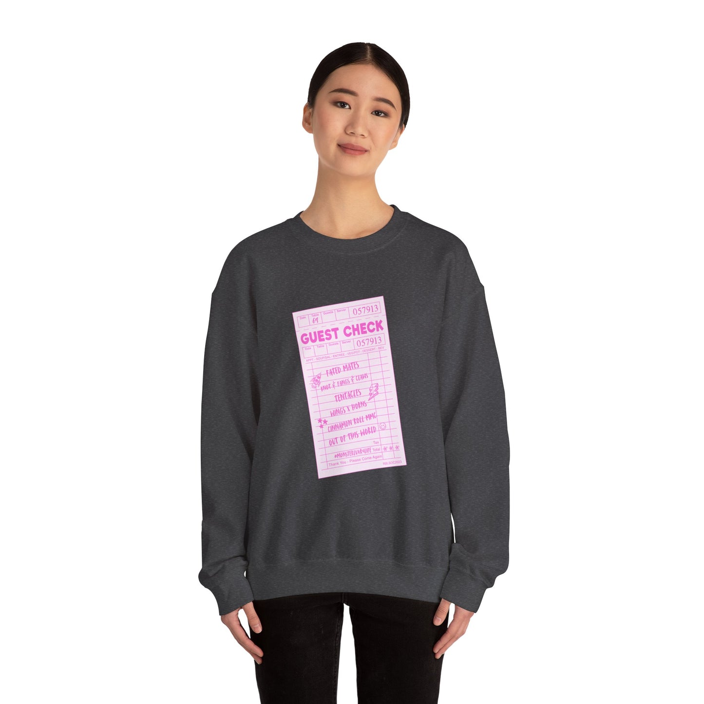 Guest Check PINK Monster Luvr Unisex Heavy Blend™ Crewneck Sweatshirt