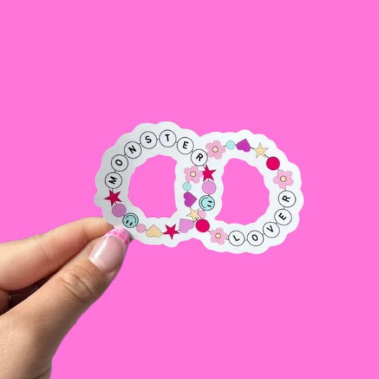 Friendship Bracelet Monster Lover Die Cut Sticker