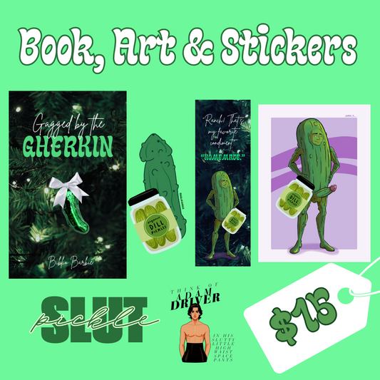 Gagged by the Gherkin Book, Art & Stickers
